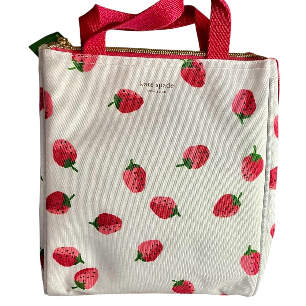 Kate Spade White Tote with Strawberry Design